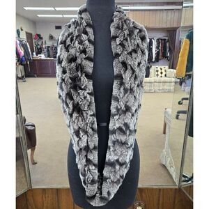 Brown Mix Rex Rabbit Fur Infinity Scarf